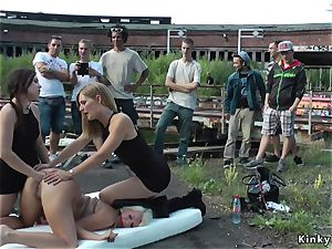 platinum-blonde anal invasion fisted and lashed outdoor